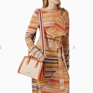 Kate Spade New York knott medium woven canvas satchel - NEW